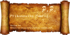 Prikosovits Pamfil névjegykártya